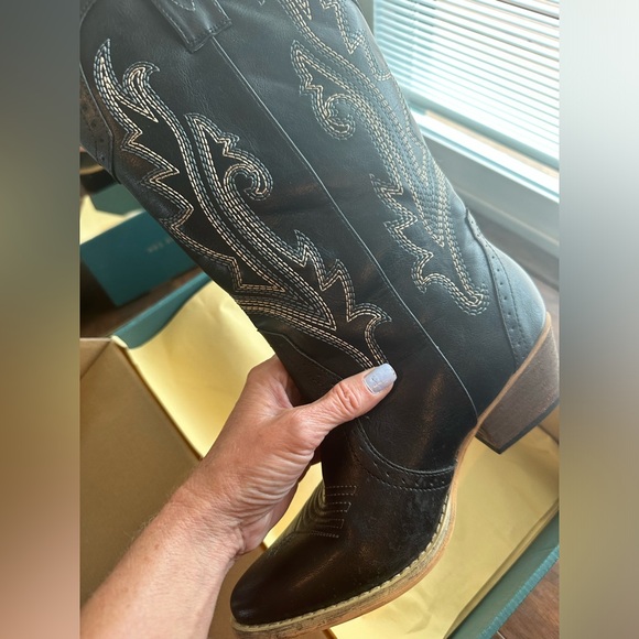 Like New  Rollo Cowgirl Boots Size 7 BLACK - Picture 3 of 16